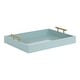 preview thumbnail 33 of 131, Kate and Laurel Lipton Metal Handle Decorative Tray 16.5x12.25x3.25 - Light Blue/Gold