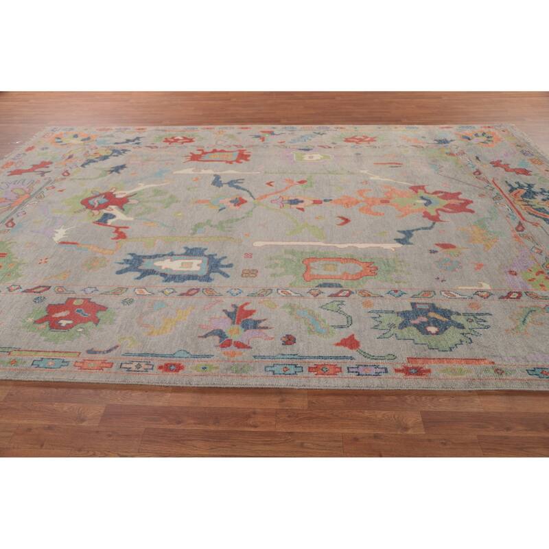 Floral Oushak Oriental Area Rug Handmade Living Room Wool Carpet - 8'9"x 12'3"