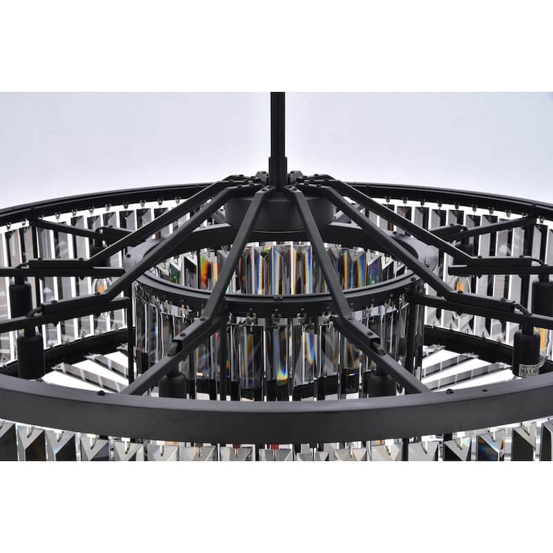 Royce Edge 10-Light Matte Black Chandelier