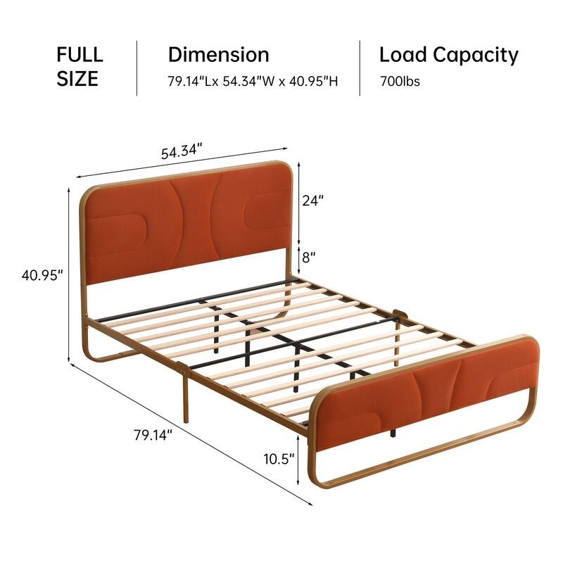 Modern Velvet Platform Bed