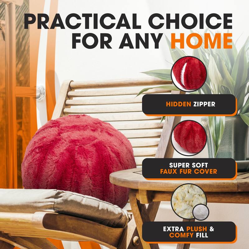 Cheer Collection 10" Round Living Room Decorative Ball Pillow