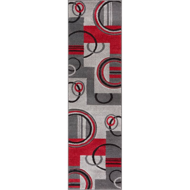 Well Woven Modern Geometric Arcs Shapes Runner Rug - 2' x 7'