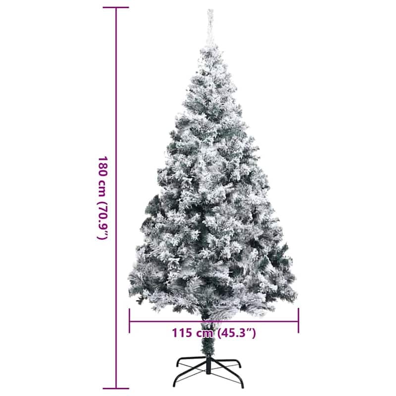 vidaXL Christmas Tree with 300 LEDs Green 6 x 4 ft Plastic and metal - 70.9
