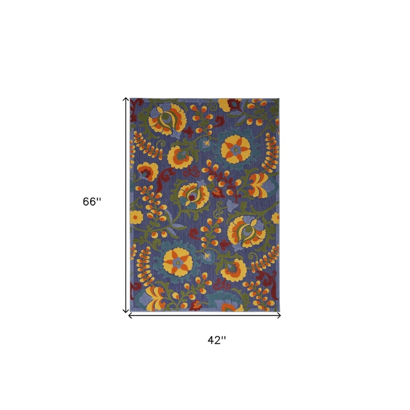 HomeRoots Contemporary Rectangle Outdoor Rug - 4' X 6'