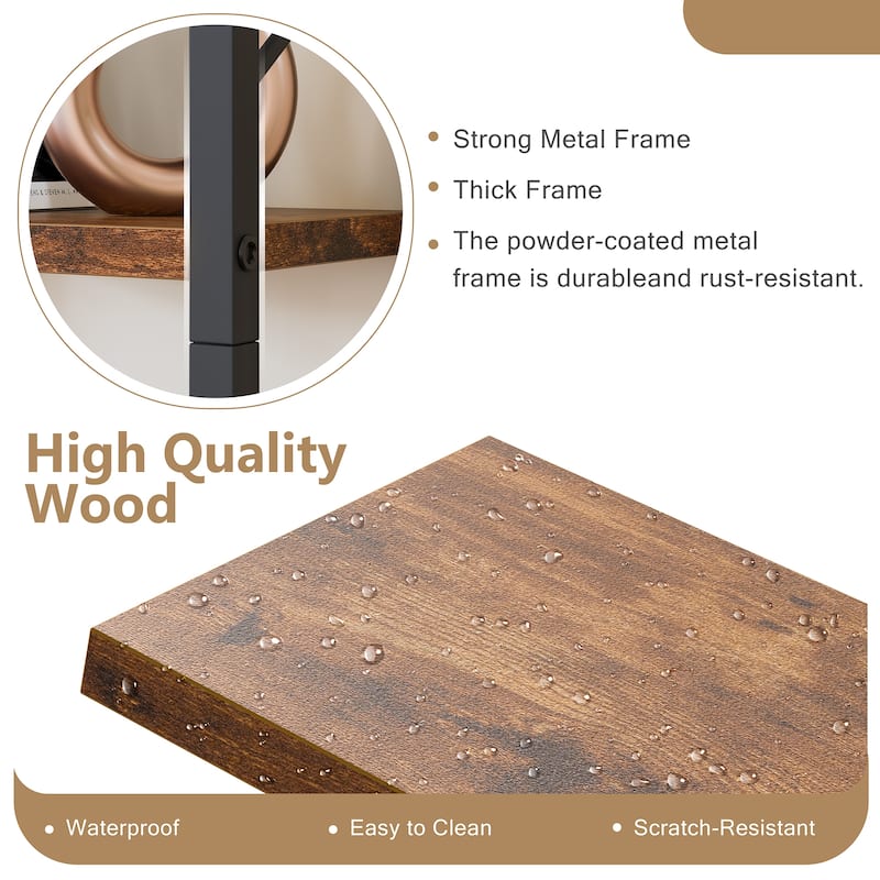 5-Tier Bookshelf with Fabric Drawer, Wood & Metal Storage Shelf