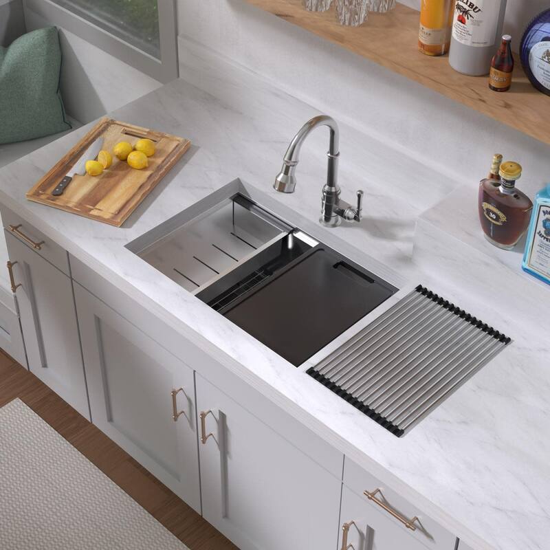 Whitehaus WHSW2719 27" Undermount Single Basin Stainless Steel Modern - Brushed Stainless Steel