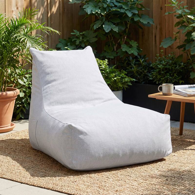Christopher Knight Home - Lila Outdoor Patio Ergonomic Upholstered Bean Bag Chair with Shredded Foam Filled & Removable Cover
