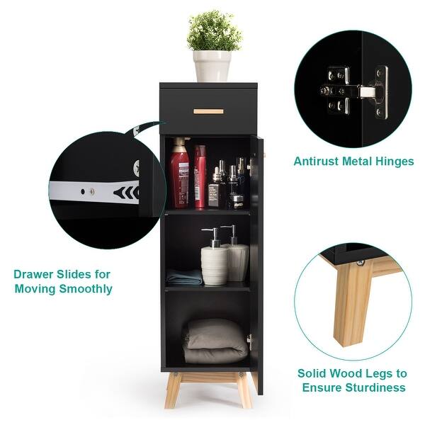 Shop Bathroom Cabinet W Adjustable Shelves Sliding Drawer