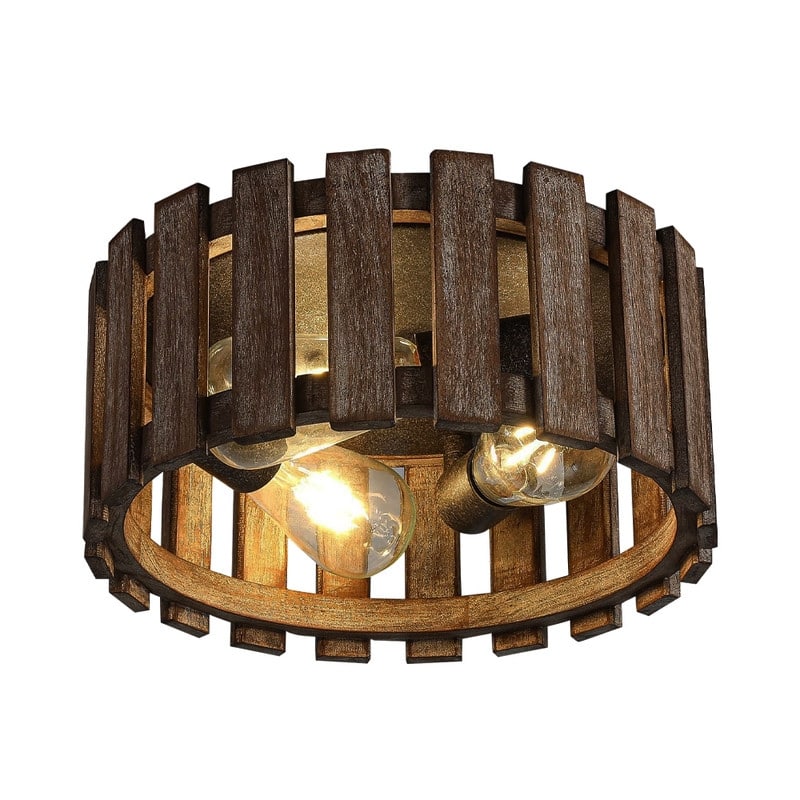 3 Light light fixture wood lights on a ceiling metal, wood light for the kitchen - N/A
