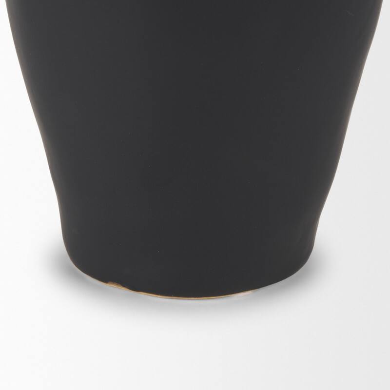 Valora Black Vase - 7.1L x 5.3W x 14.8H