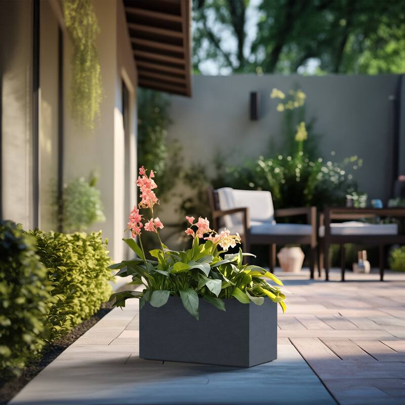 Tall Concrete Rectangle Plant Boxes / Large Indoor and Outdoor Flower Planters