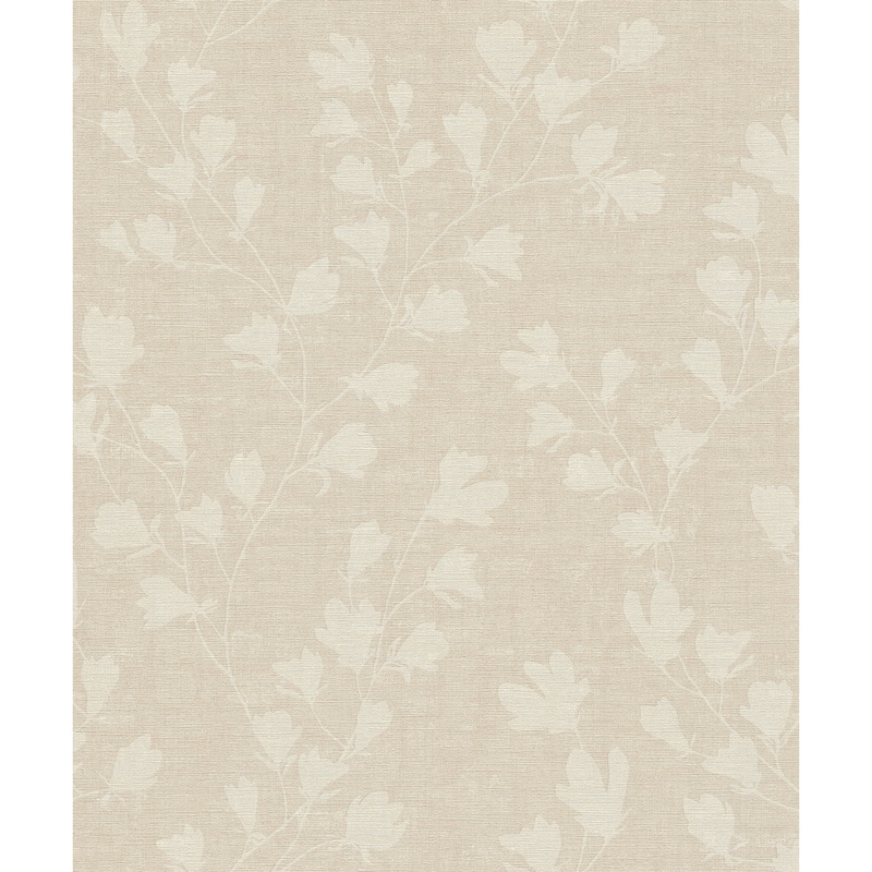 Galerie Wallcoverings Fusion Collection Floral Trail Motif Non-woven Matte Wallpaper Roll - 33 feet x 21 inches - Off White