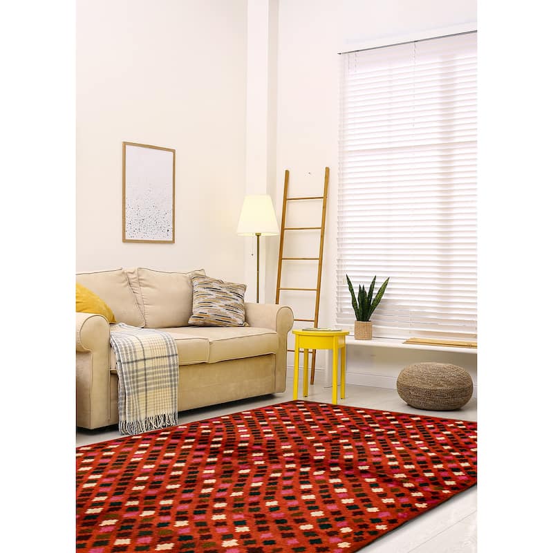 ECARPETGALLERY Hand-knotted Akhjah Copper Wool Rug - 4'8 x 6'5