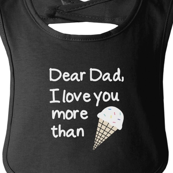 Dear Dad Icecream Cute Black Baby Bodysuit Unique Design Dads Gifts