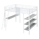 preview thumbnail 20 of 20, Multifunctional Design Full Size Loft Bed with Built-in Desk and Shelves