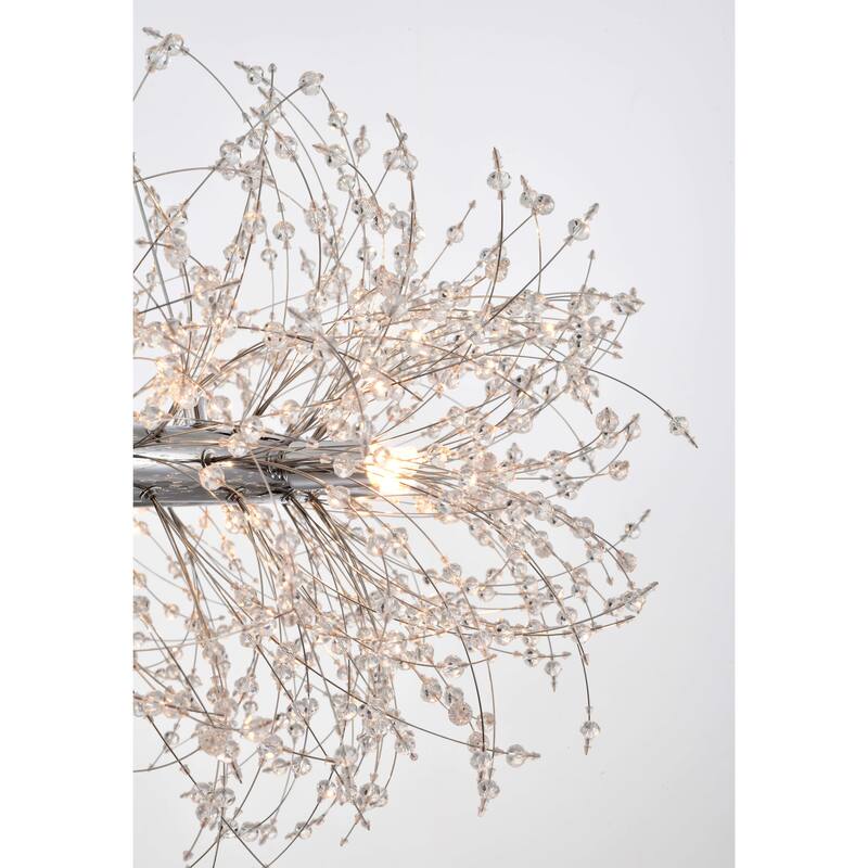 Liria 9-Light Chrome Clear Beads Firework Chandelier