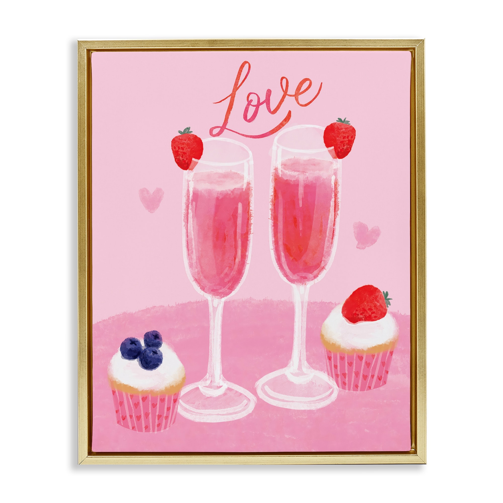 Stupell Valentine's Twin Champagne Framed Floater Canvas Wall Art Design By Be Ni La