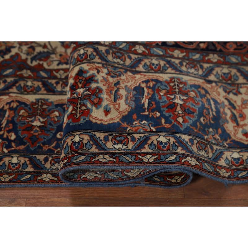 Pre-1900 Antique Isfahan Vegetable Dye Persian Rug Handmade Wool Carpet - 4'7" x 6'7"