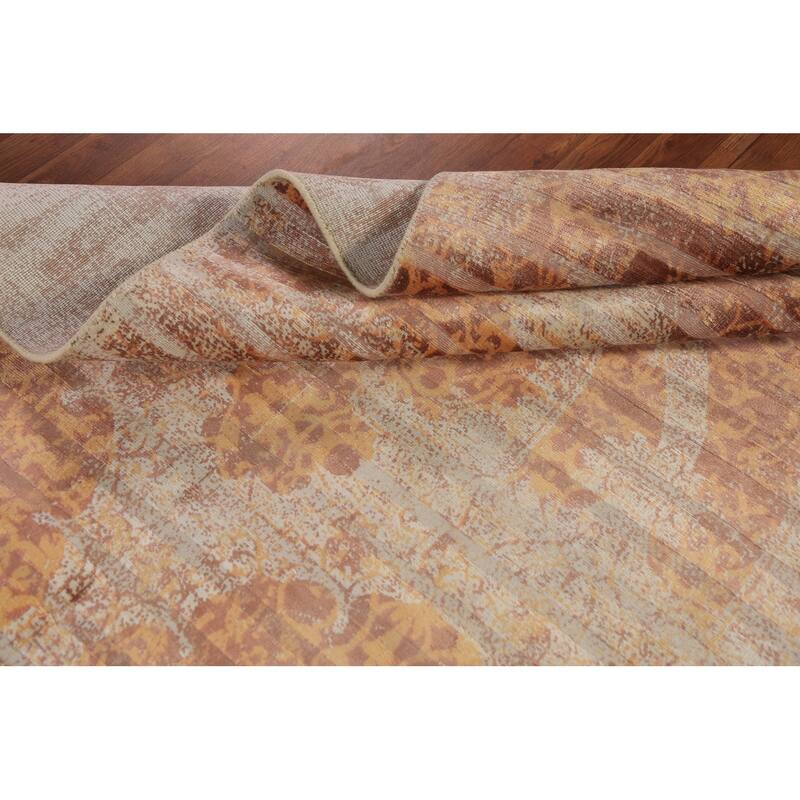 Striped Modern Abstract Indian Area Rug Handmade Wool Carpet - 5'0"x 8'1"