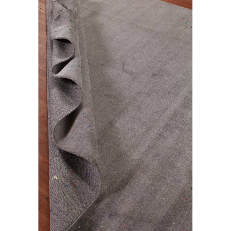 Hand Knotted Oriental 100% Wool Carpet Tribal Animal Pictorial Greys & Charcoal Gabbeh Area Rug - 10' 1'' X 8' 5''