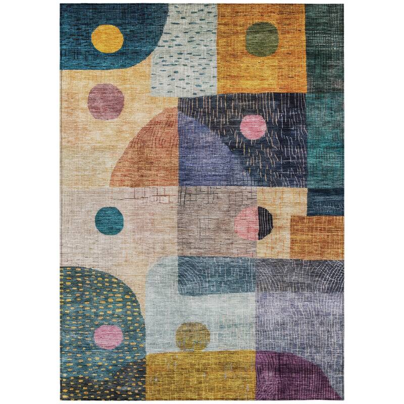 HomeRoots Geometric Transitional Rectangle Outdoor Rug