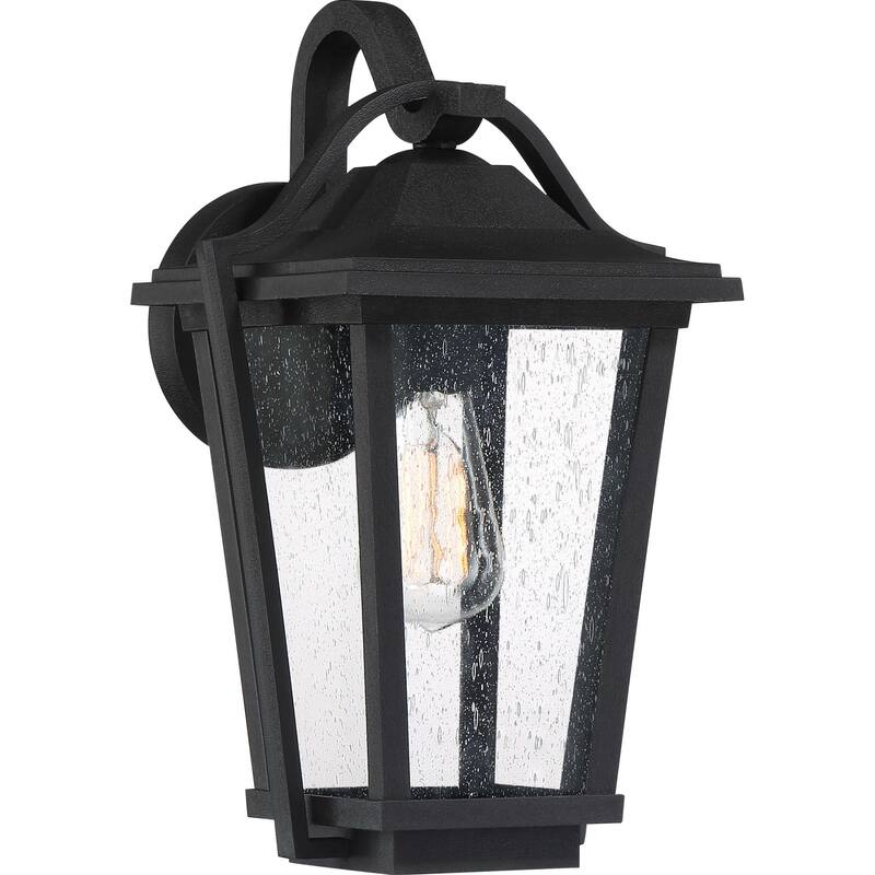Roseto Dakota Single Light 15" Tall Outdoor Wall Sconce - Earth Black