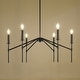 preview thumbnail 9 of 7, Modern 6-Light Black Chandelier Industrial Metal Light Fixture for Dining Room - 32.7 " L × 13.8 " H