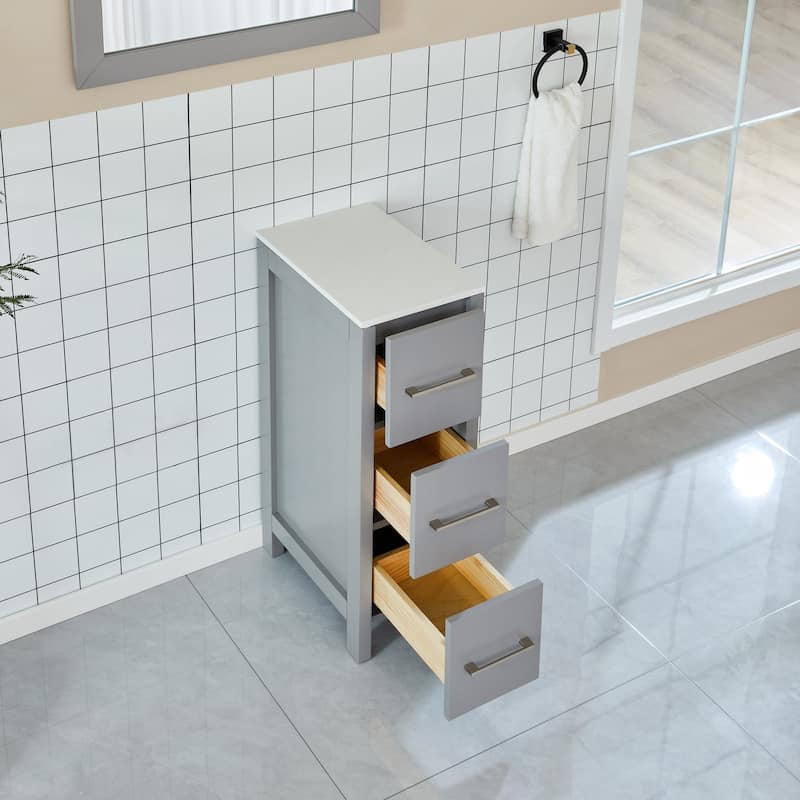 Vanity Art 12-Inch Bathroom Vanity Cabinet 3 Drawer Side Storage Organizer Freestanding Single Vanity Bedroom/Bathroom/Entryway