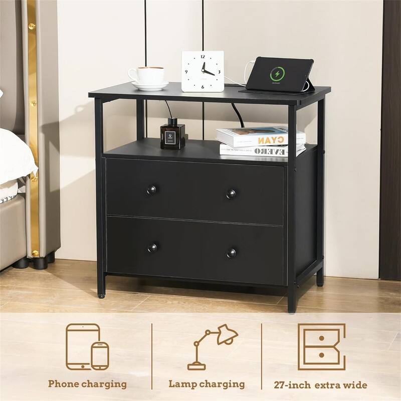 Nightstand with Charging Station