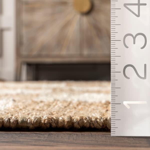 dimension image slide 0 of 2, Nuloom Christana Traditional Checkered Jute Area Rug
