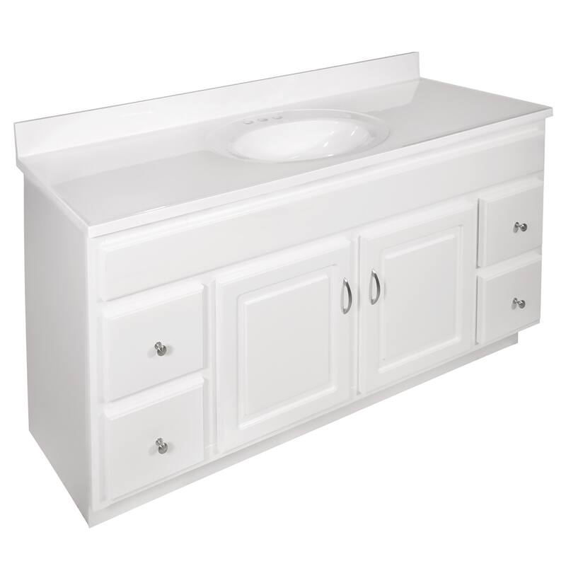 Design House Cultured Marble Vanity Top 61-Inch Single Bowl Sink