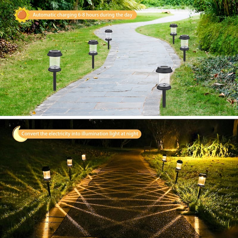 Solar Powered Integrated LED Garden pathway Light Pack(Set of 6) - N/A
