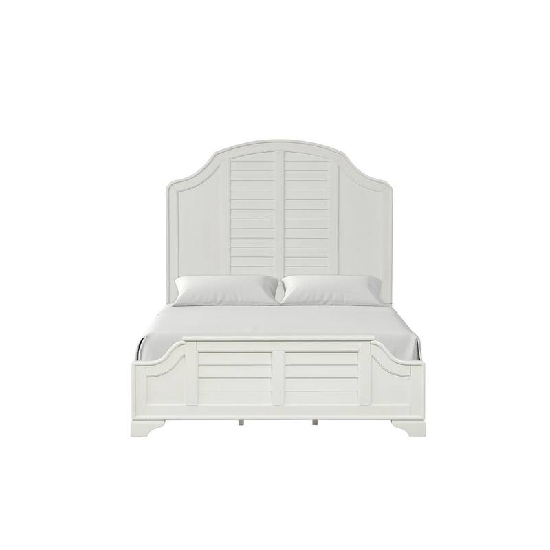 Coastal Style 1 Piece Antique White Finish Bed