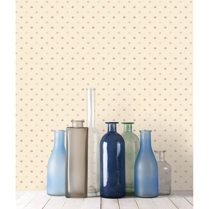Galerie Wallcoverings Miniatures 3 Mini Floral Motif Design Vinyl on Non-woven Matte Wallpaper Roll