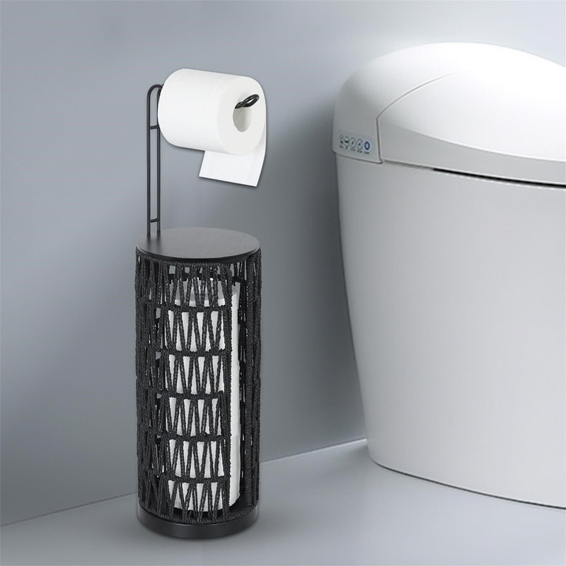 Freestanding Toilet Paper Holder with Storage - 15.7 x 6.3 x 1