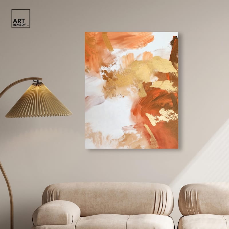 Golden Bronze Ripple II Canvas by Art Remedy, Gallery Wrapped