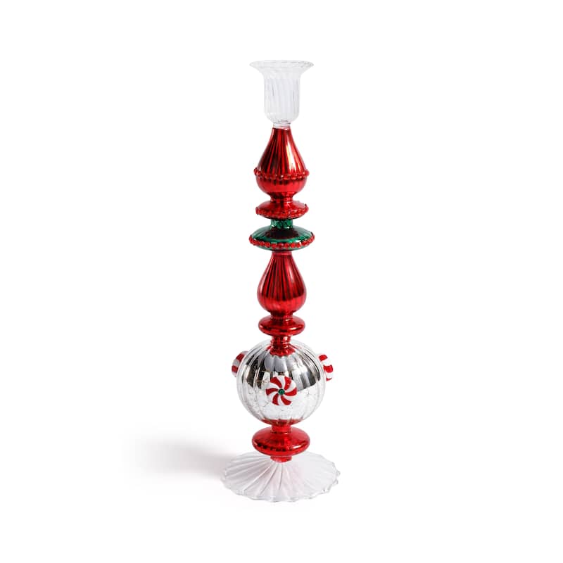 Holiday 13" Tall Mercury Glass Taper Candle Holders, Set of 4