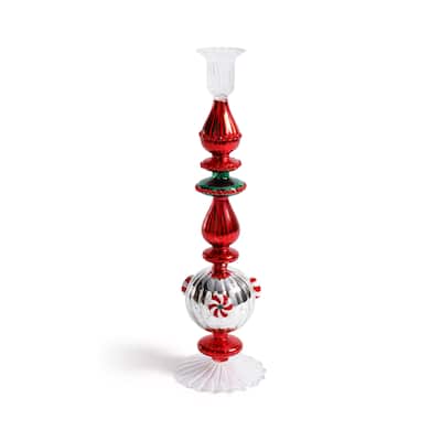 Holiday 13" Tall Mercury Glass Taper Candle Holders, Set of 4