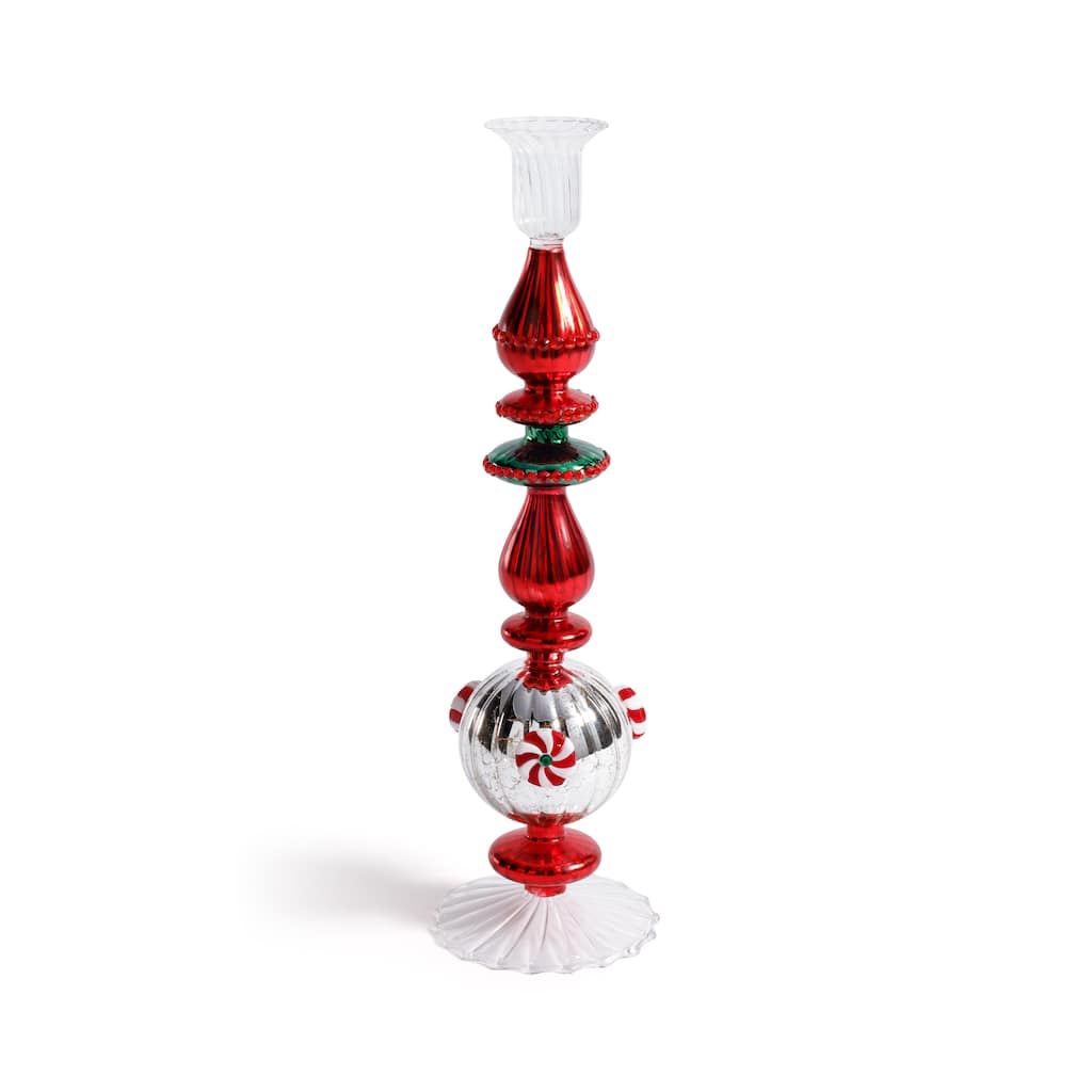 Holiday 13" Tall Mercury Glass Taper Candle Holders, Set of 4