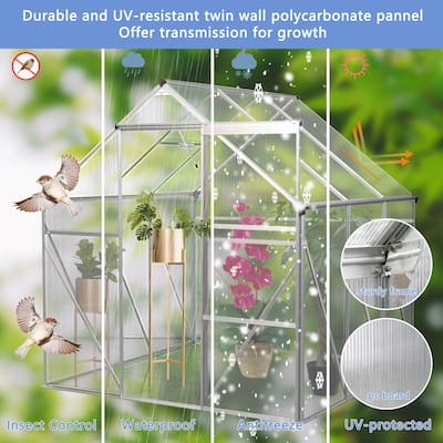 Greenhouse Raised Base and Anchor Aluminum Heavy Duty Walk-in Greenhouses