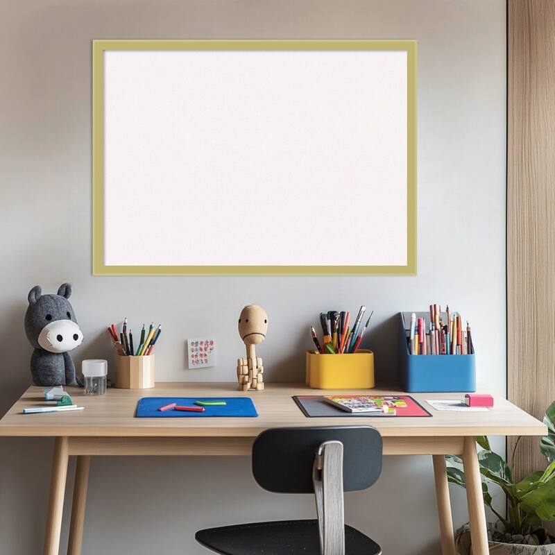 Incline Light Gold Wood Framed Cork Board - Bulletin Board, Organization Board, Pin Board