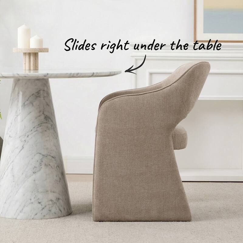 19" Seat Height Upholstered Fabric Dining Armchair (Set of 4)