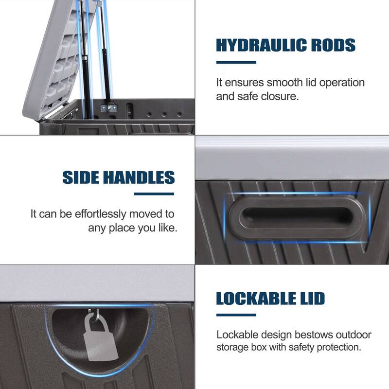 Aoodor Outdoor Lockable Storage Deck Box - 85 Gallon