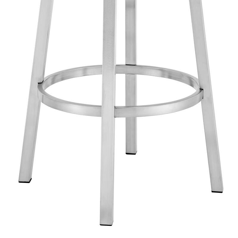 Madrid Modern Swivel Bar Stool, Upholstered Counter Height Chair with Metal Frame