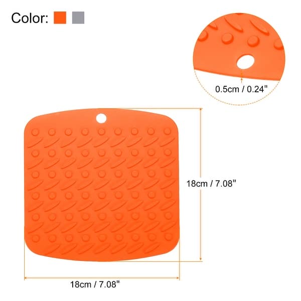 4pcs Silicone Trivets Mat Pad Countertop Table Placemats Orange/Light Grey Bed Bath & Beyond