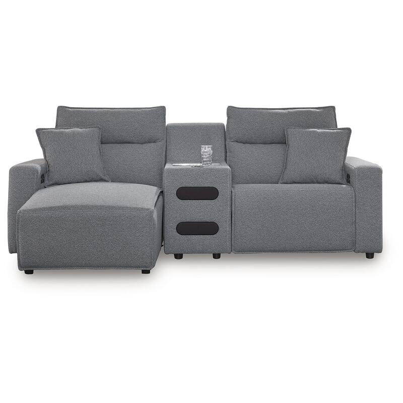 Signature Design by Ashley Modmax Gray 3-Piece Power Reclining Sectional with Chaise - 100" W x 63" D x 41" H