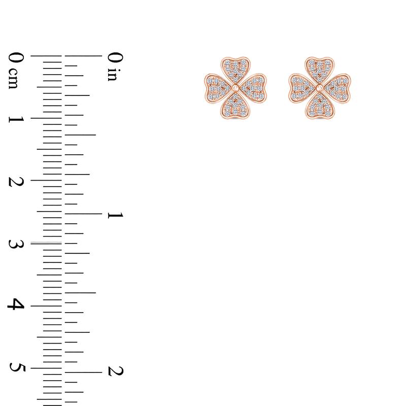 1/4 Cttw Natural Diamond 10KT Pink Gold Earrings