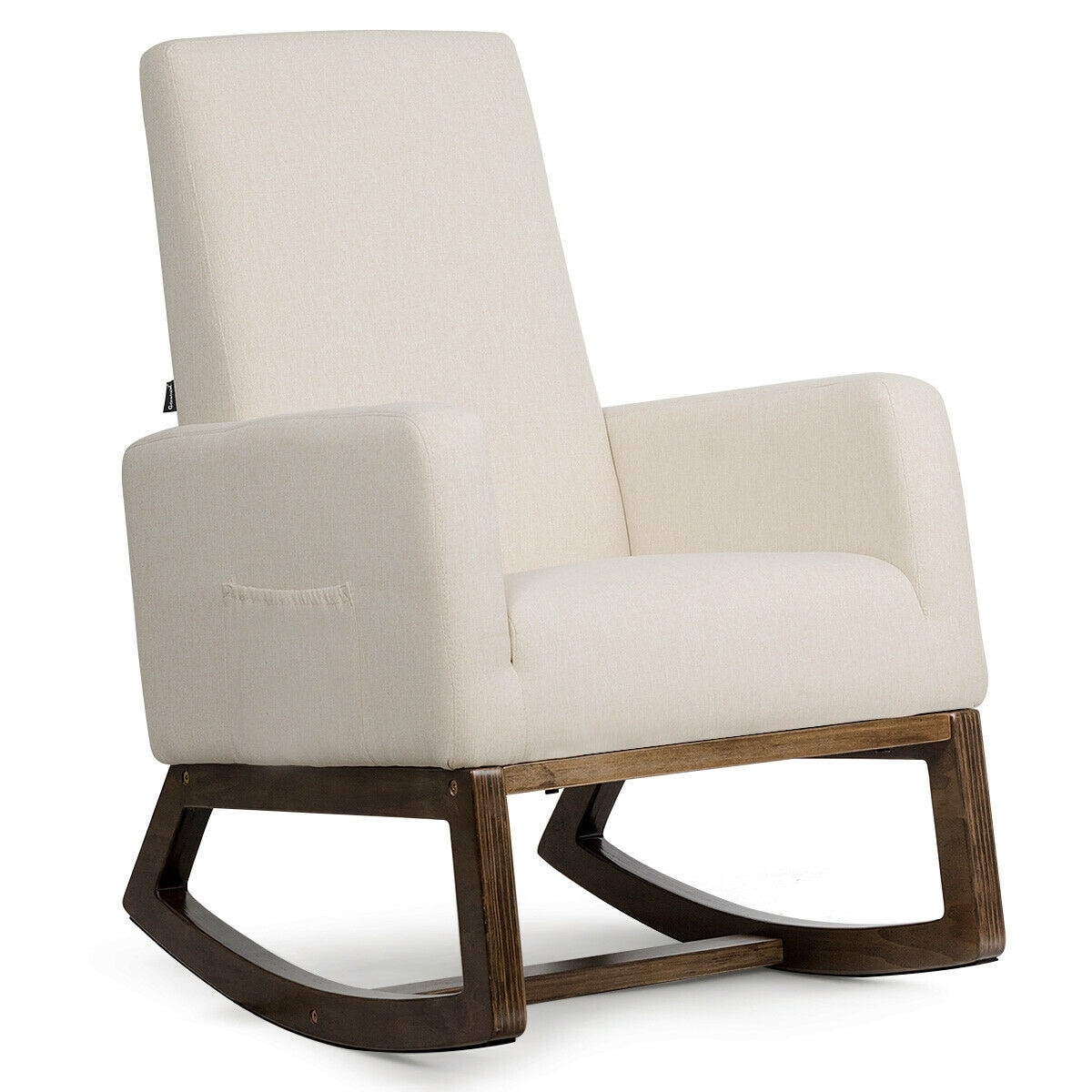 Costway Mid Century Retro Fabric Upholstered Rocking Chair Modern Overstock 28535558 Costway Mid Century Retro Fabric Upholstered Rocking Chair Modern Overstock 28535558