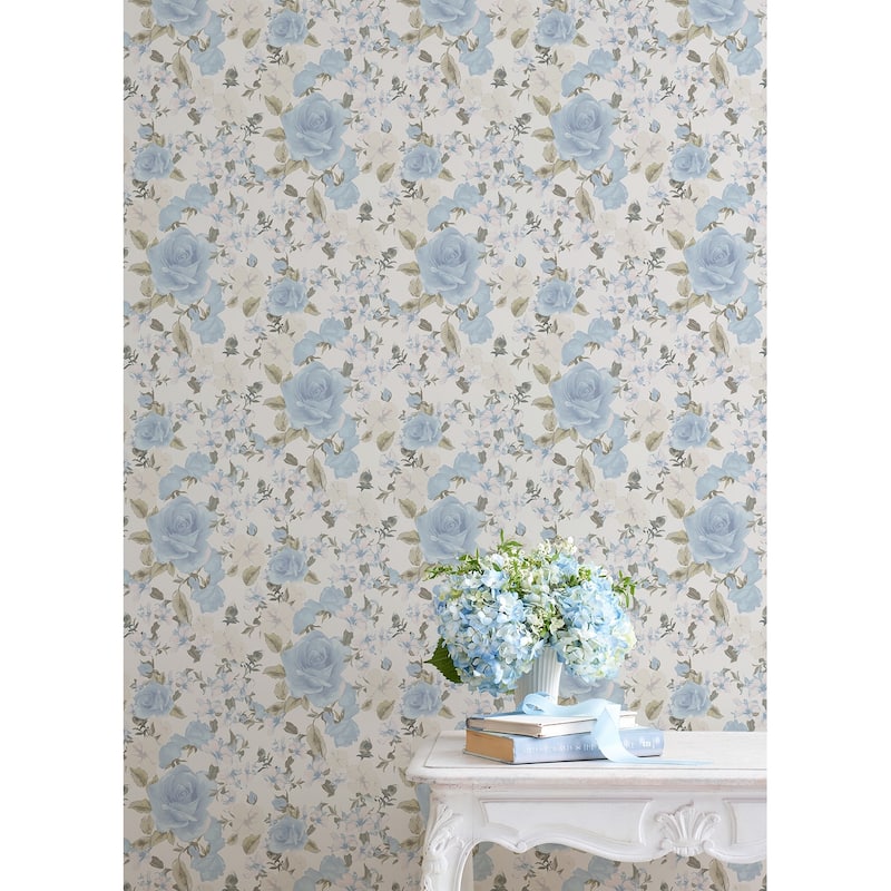 Sunset Harbor Rose Bella Lina Blue Roses and White Flowers Wallpaper