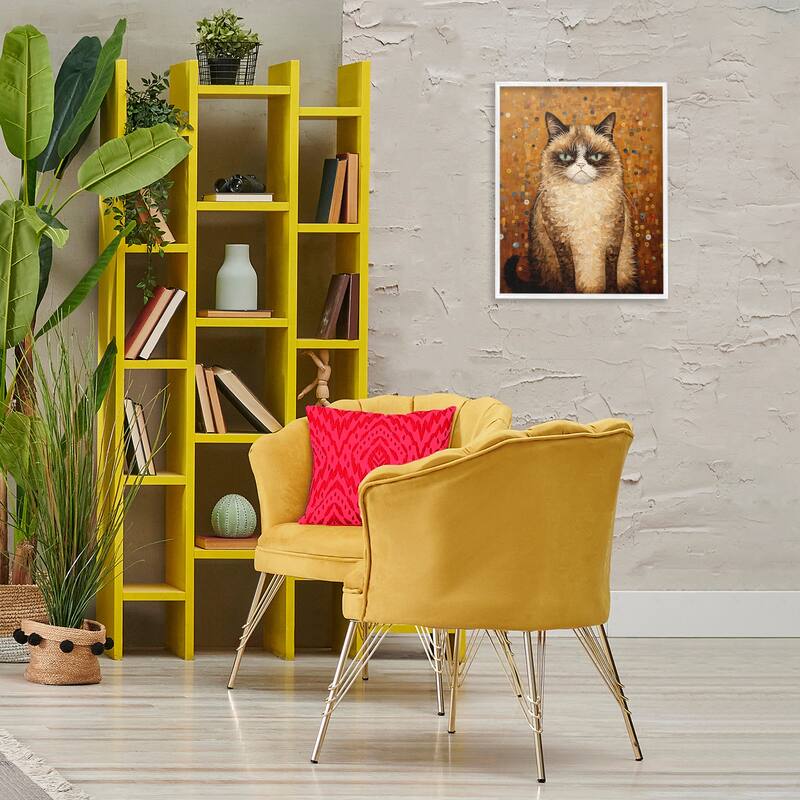 Stupell Grumpy Klimt Cat Framed Giclee Art Design By Arlington Prints